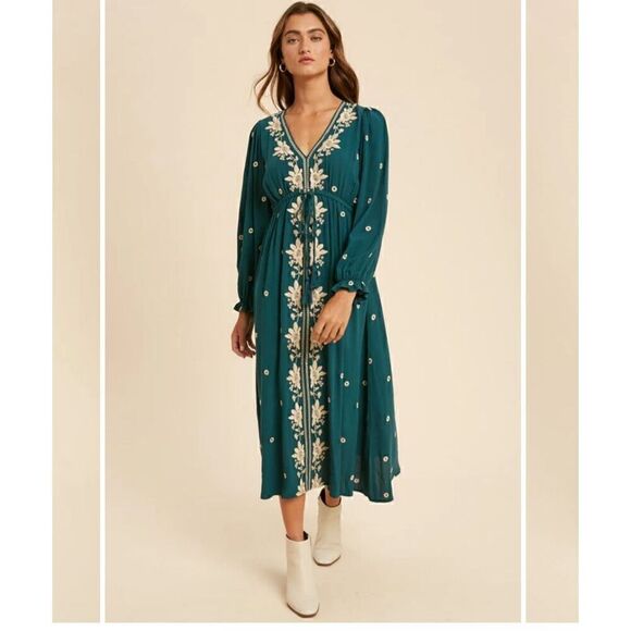 In Loom Hazel Embroidered Bohemian all over speckled floral M - Picture 12 of 12